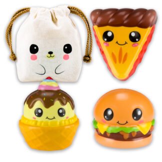 3 Squishy De Crecimiento Lento Comiditas - VARIANTE 3 + Bolsita Kawaii