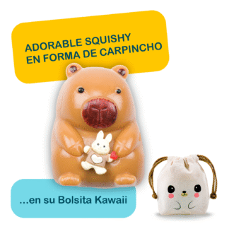 Squishy Carpincho Capibara Con Juguetito + Bolsita Kawaii