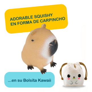 Squishy Carpincho Capibara - PATITAS + Bolsita Kawaii