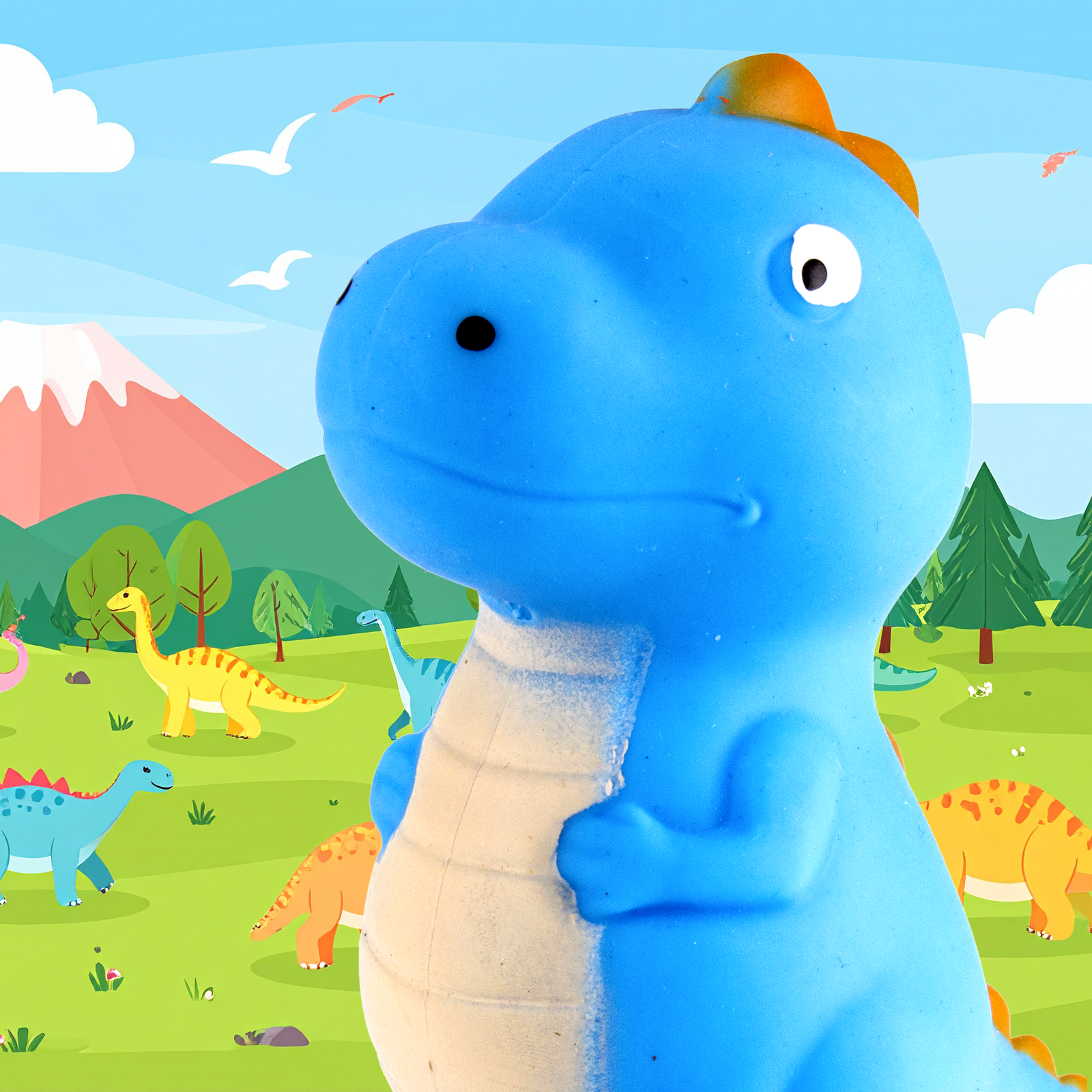 Squishy Dinosaurios Felices - AZUL + Bolsita Kawaii - Image 4