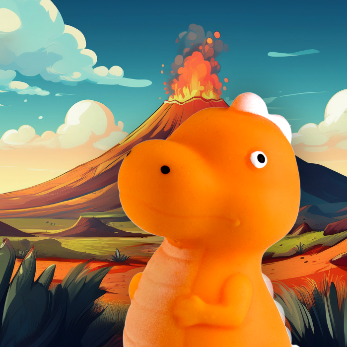 Squishy Dinosaurios Felices - NARANJA + Bolsita Kawaii - Image 4