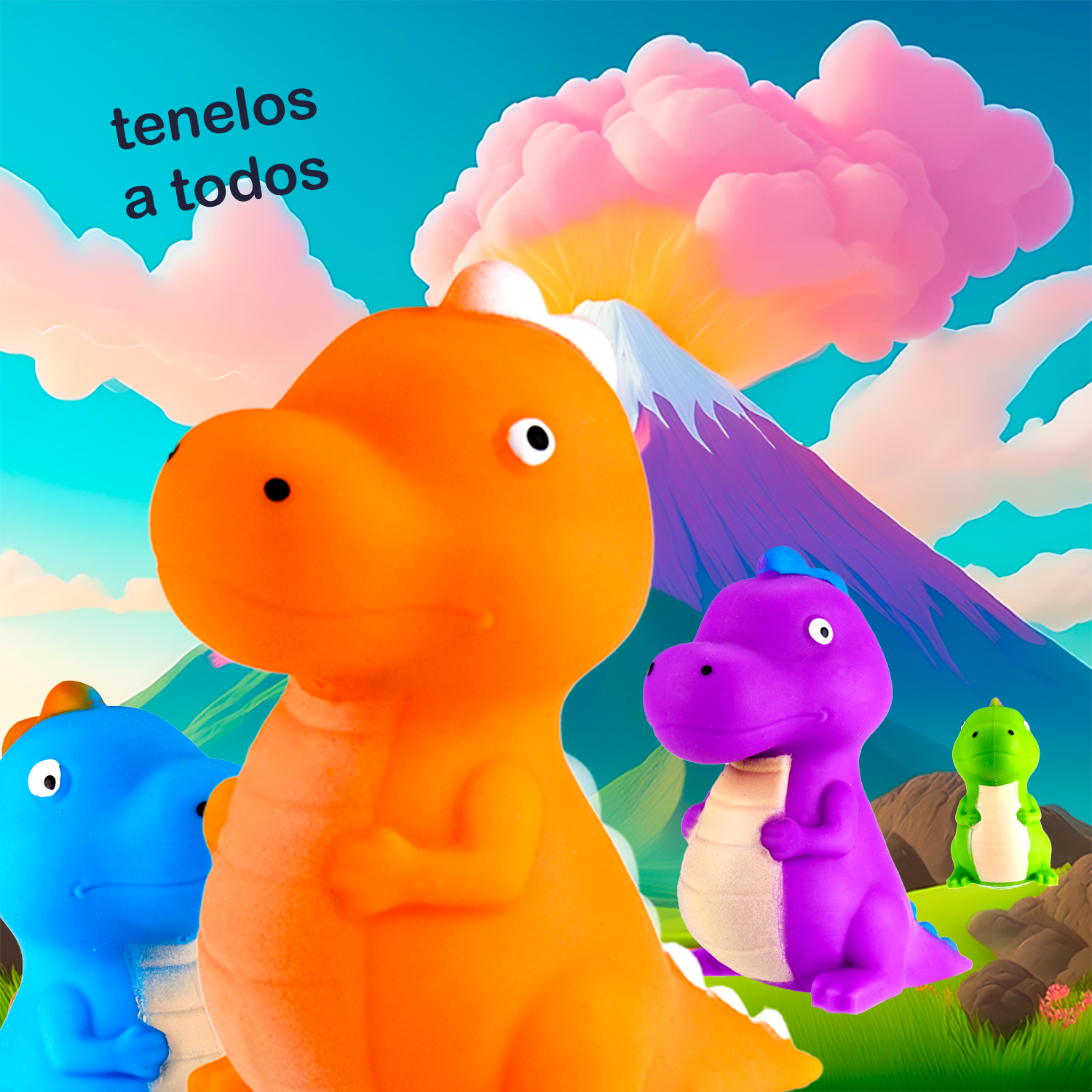 Squishy Dinosaurios Felices - NARANJA + Bolsita Kawaii - Image 5