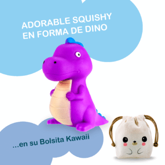 Squishy Dinosaurios Felices - VIOLETA + Bolsita Kawaii