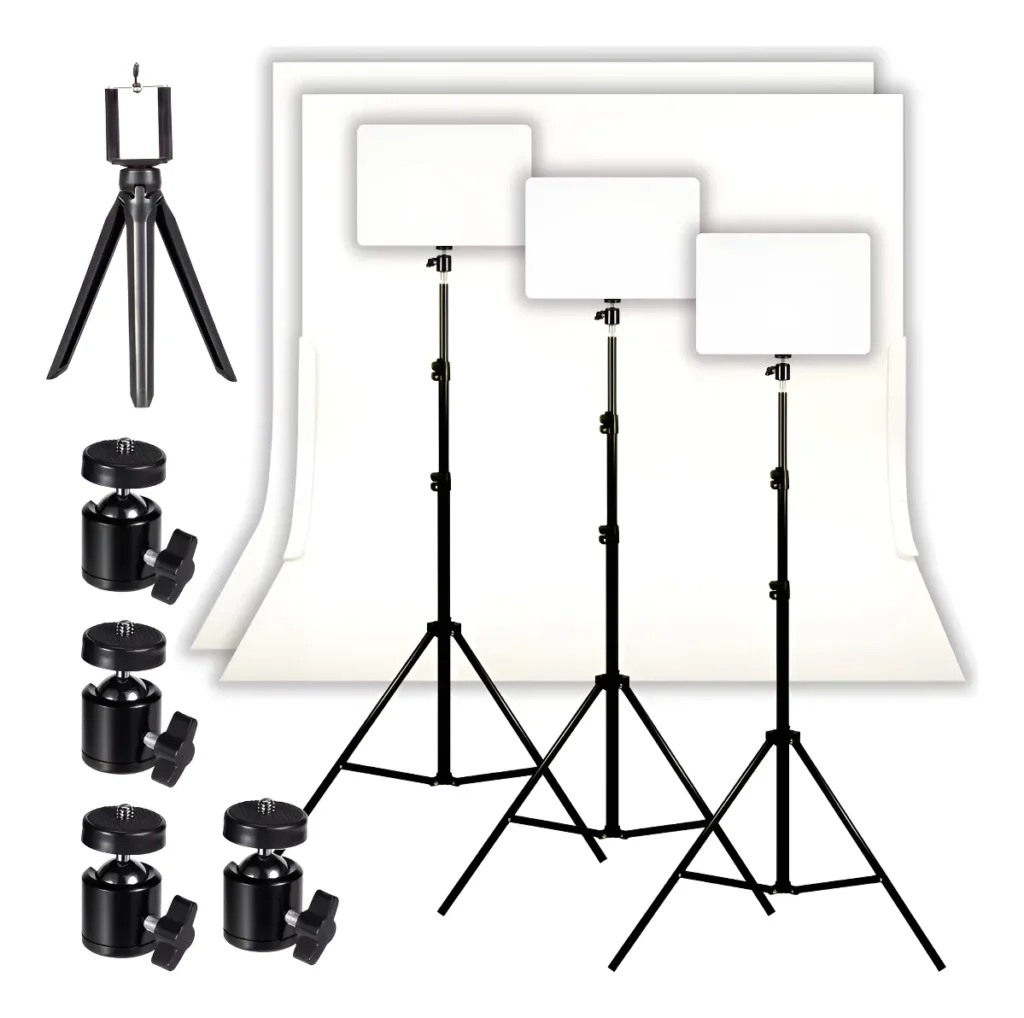 Set 3 Paneles Led 13w Foto Producto + 4 Trípodes + Infinitos