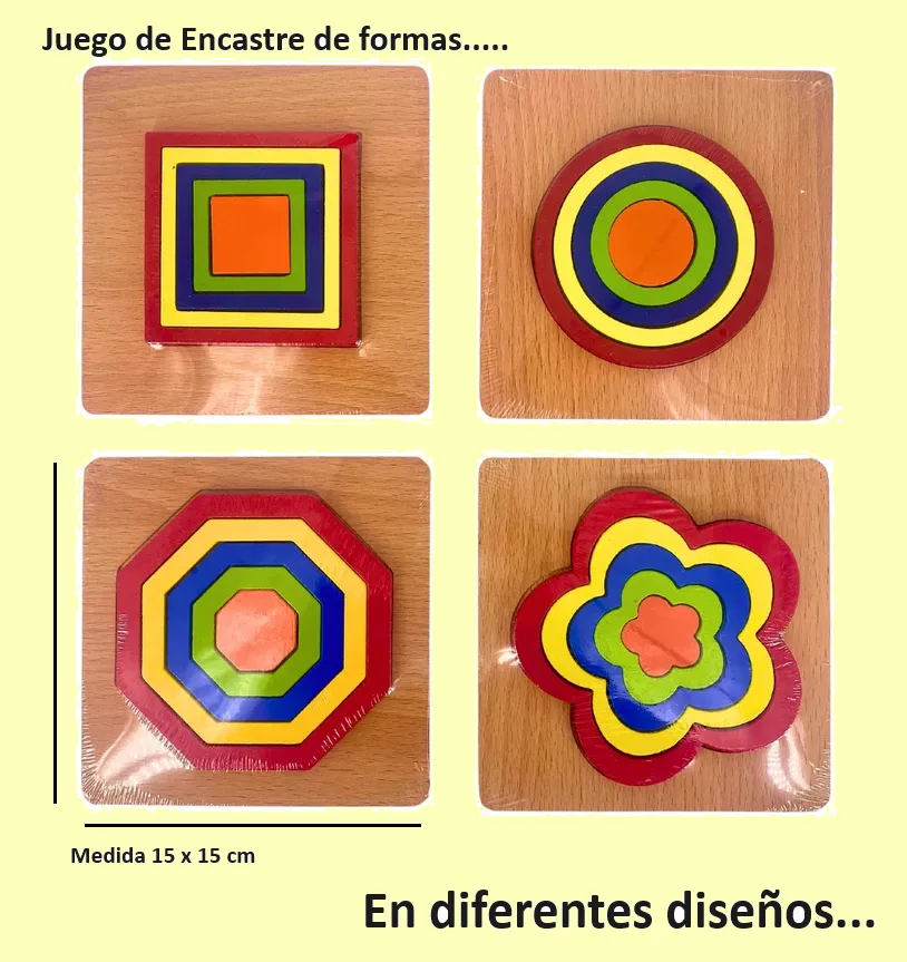 Kit Juegos Encastre Educativos Madera + Bolsita Kawaii - Image 4