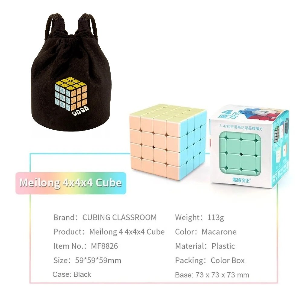 Cubo Rubik Moyu 4 Meilong 4 Macaron Stickerless + Estuche - Image 2
