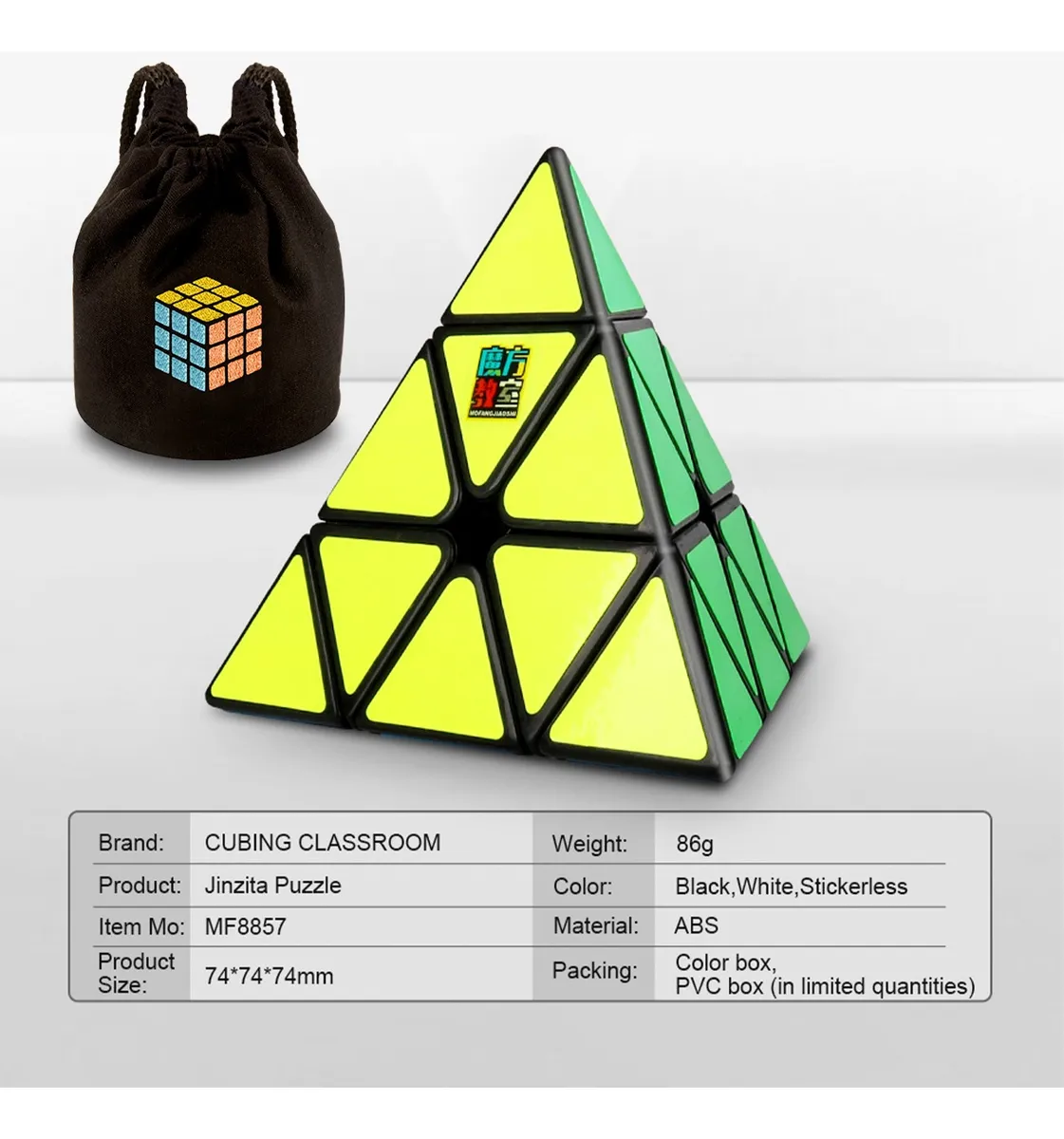 Cubo Rubik Pyraminx Moyu Meilong Jinzita Base Negra - Image 2