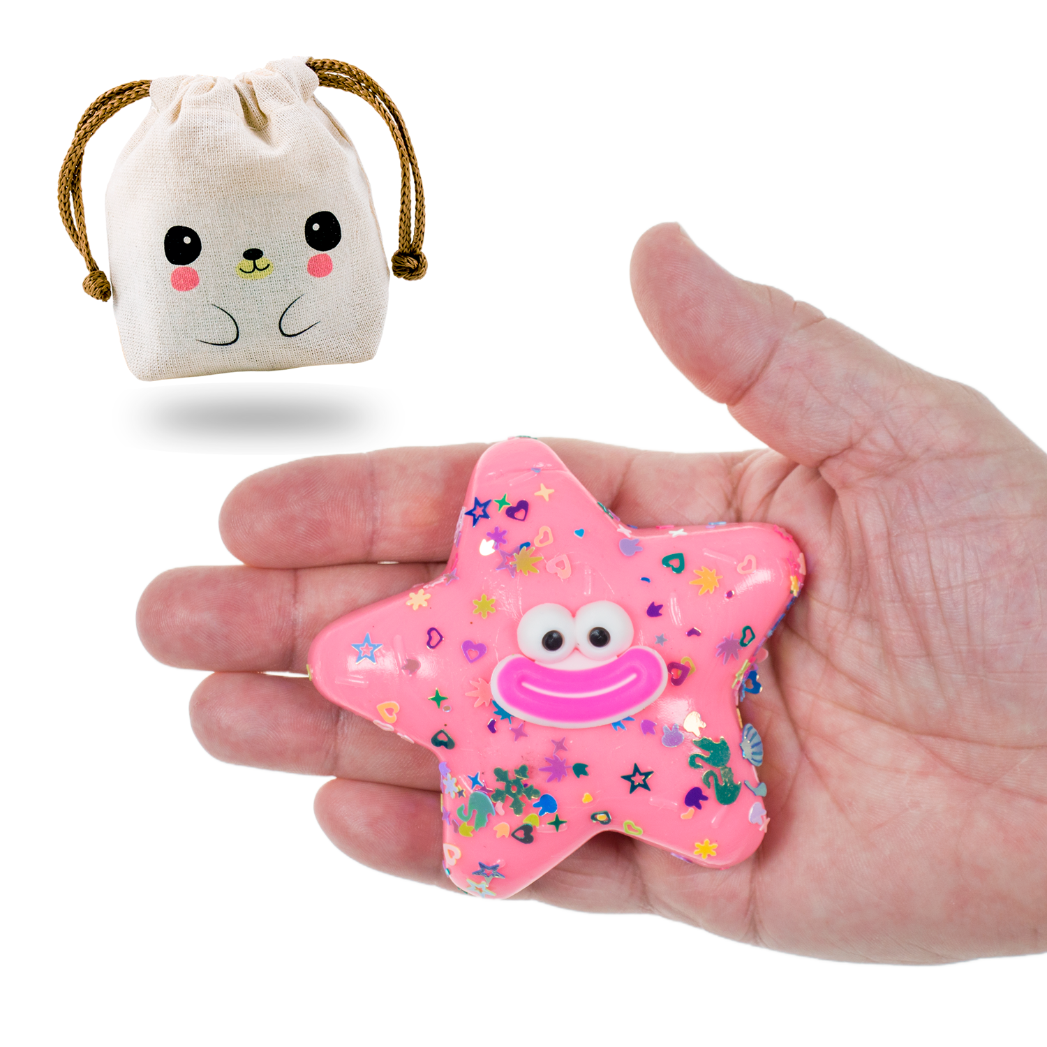 Squishy Estrella Sonriente - ROSA + Bolsita Kawaii - Image 4