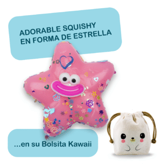 Squishy Estrella Sonriente - ROSA + Bolsita Kawaii