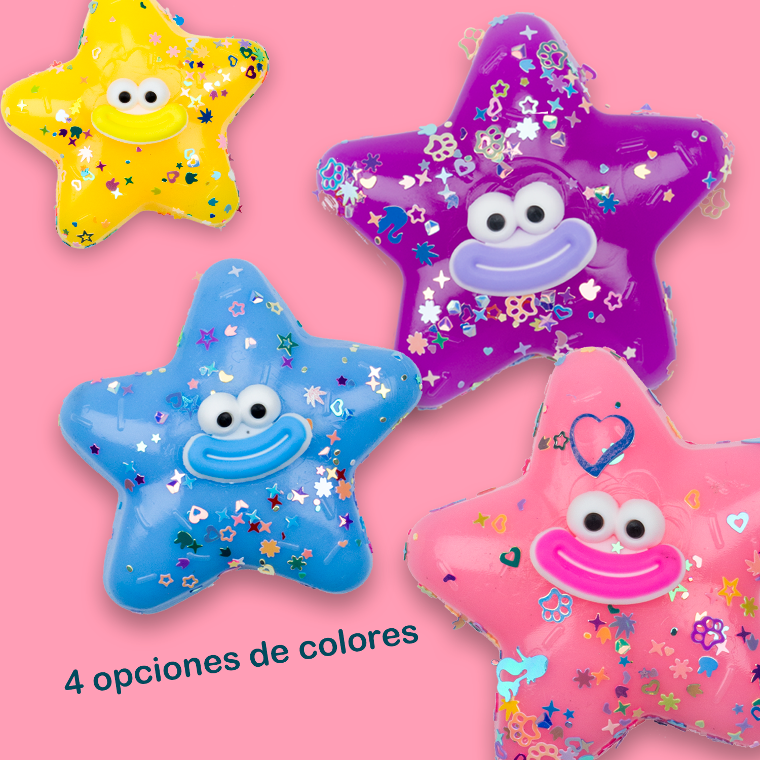 Squishy Estrella Sonriente - ROSA + Bolsita Kawaii - Image 5
