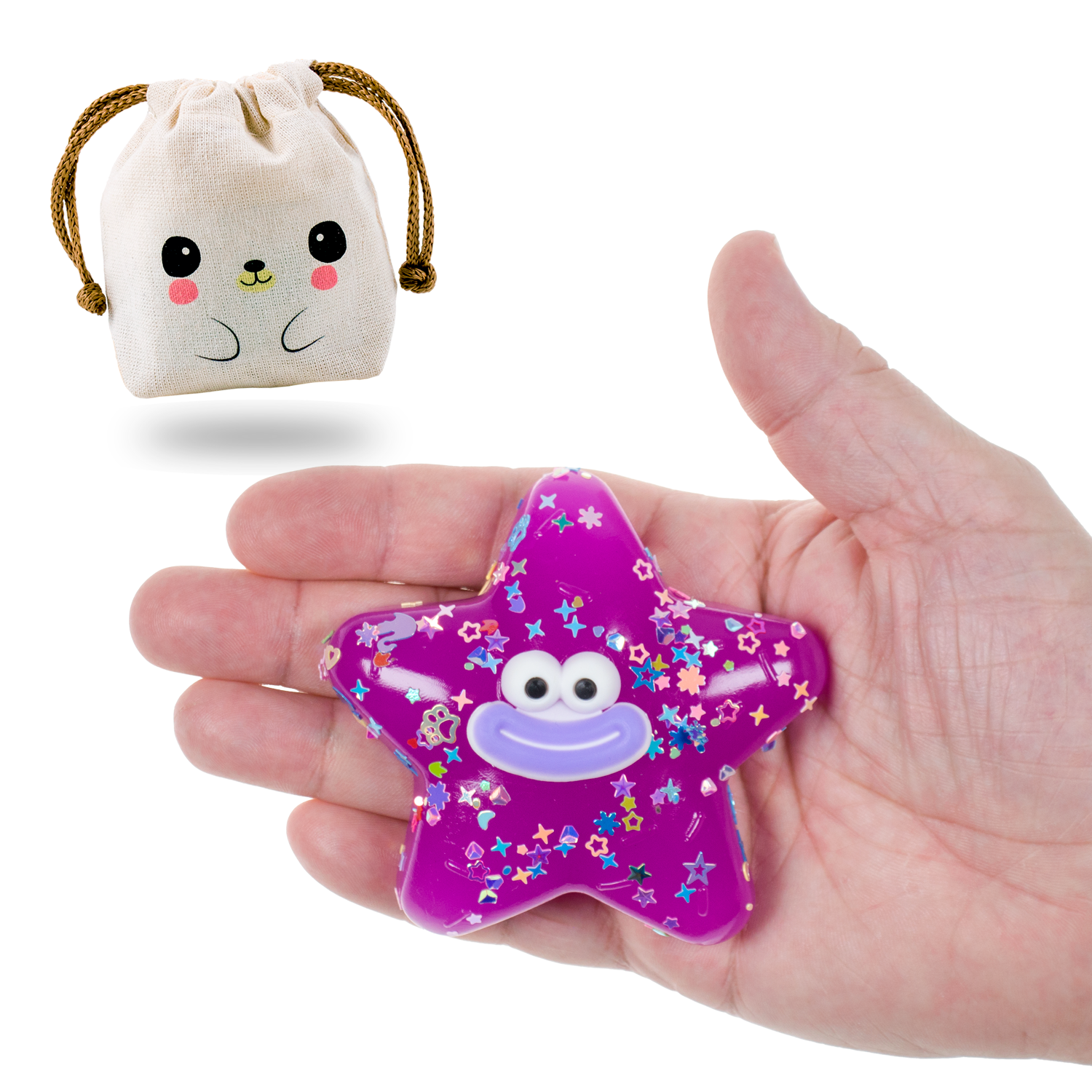 Squishy Estrella Sonriente - VIOLETA + Bolsita Kawaii - Image 4