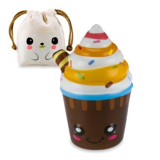 Squishy De Crecimiento Lento Comiditas - SUNDAE CHOCOLATE + Bolsita Kawaii