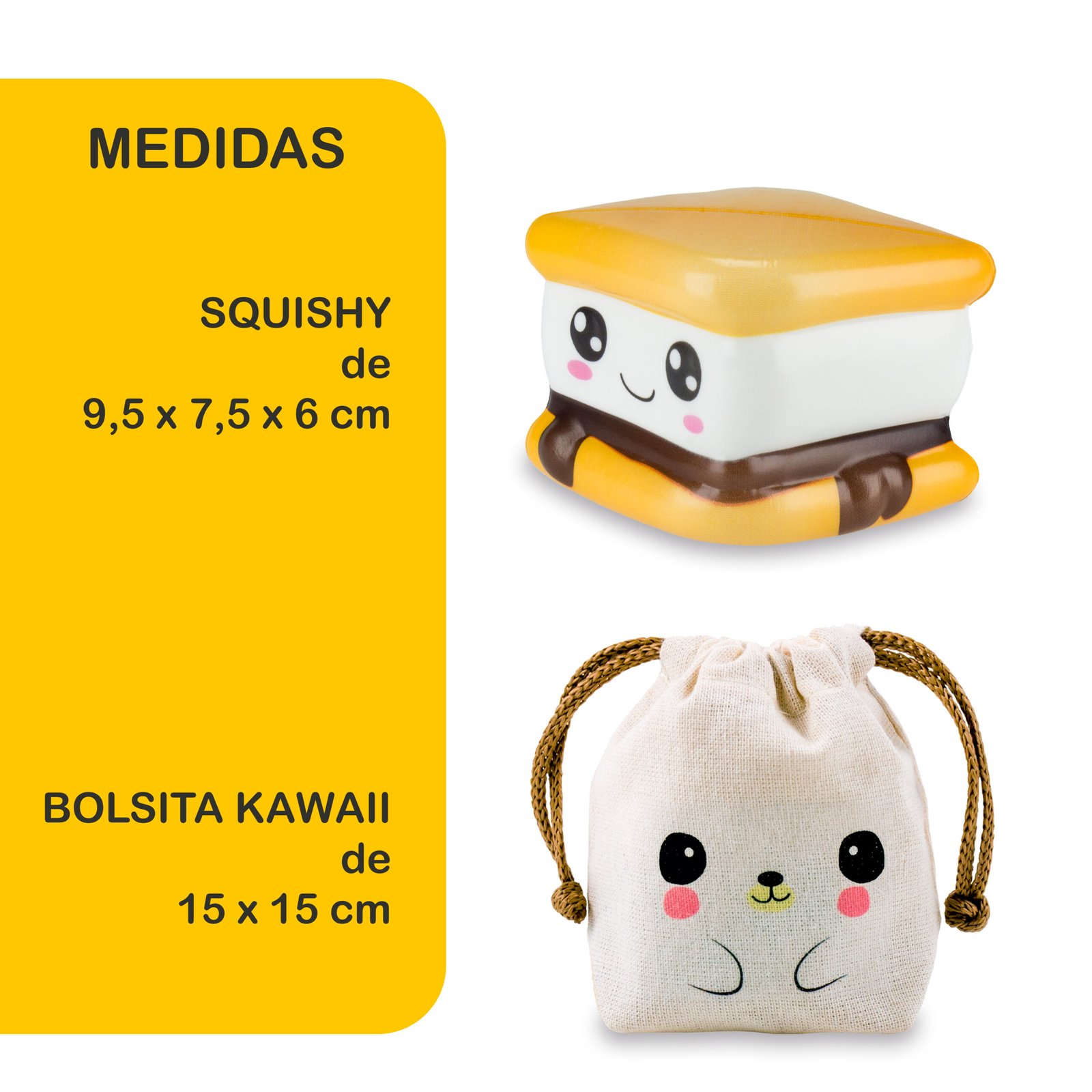 Squishy De Crecimiento Lento Comiditas - HELADO SANDWICH + Bolsita Kawaii - Image 4