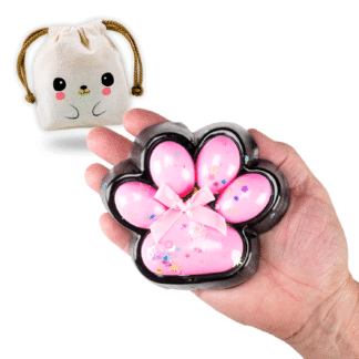 Squishy Huellita Patita De Gato De 12 Cm - NEGRO/ROSA + Bolsita Kawaii