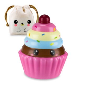 Squishy De Crecimiento Lento Comiditas - MUFFIN ROSA + Bolsita Kawaii