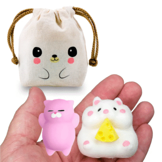Set Squishy Mochi Ratoncito Y Gatito C/bolsita Kawaii