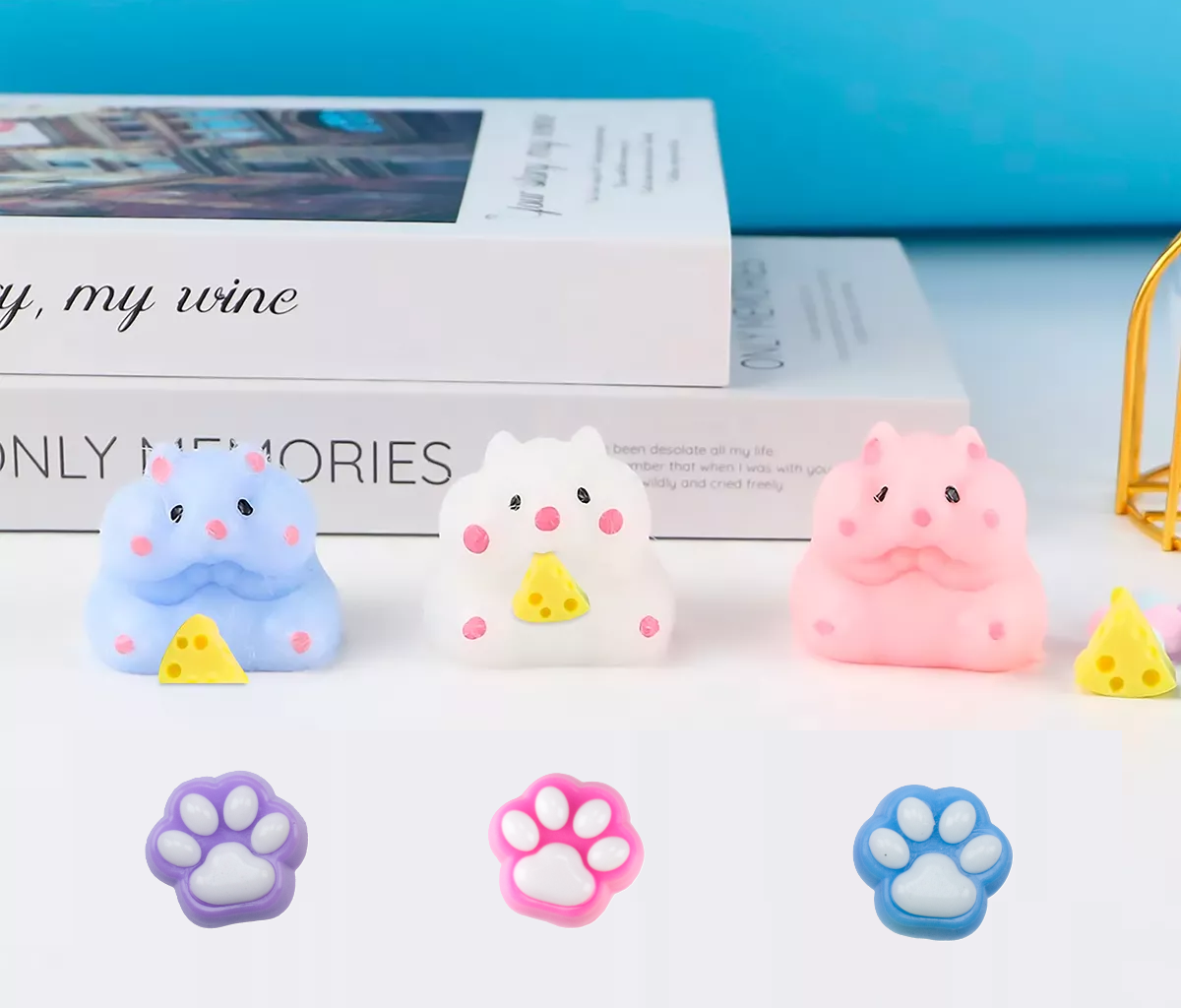 Squishy Mochi Ratoncito + Huellita C/bolsita Kawaii - Image 3