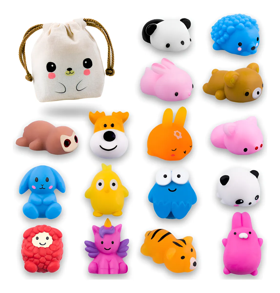 Squishy Mochi DADA TOYS PREMIUM con Bolsita Kawaii – 16 ANIMALITOS - Image 2