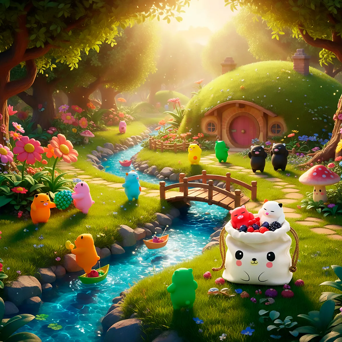 Squishy Mochi DADA TOYS PREMIUM con Bolsita Kawaii – 10 GATITOS DORMIDOS - Image 5