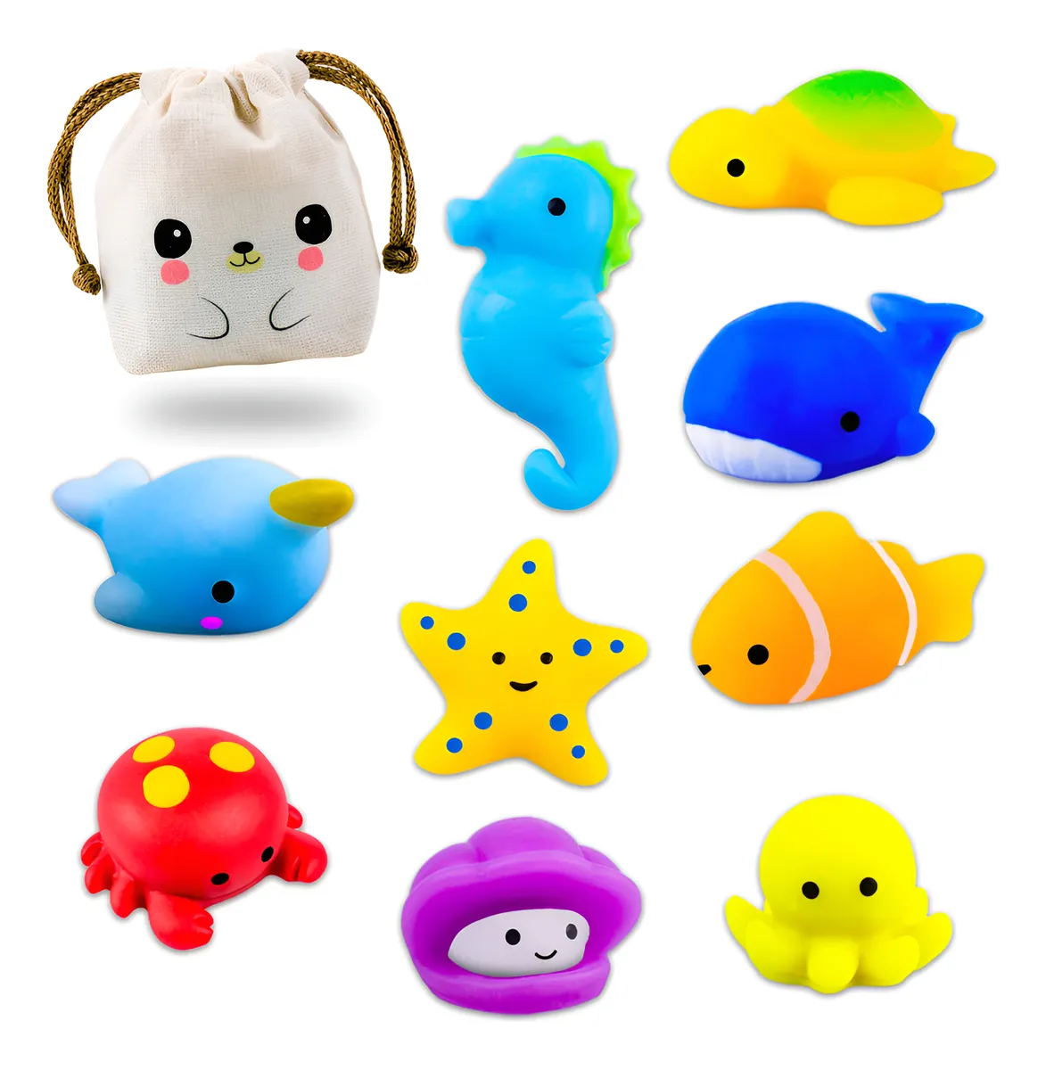 Squishy Mochi DADA TOYS PREMIUM con Bolsita Kawaii - 9 BICHITOS DE MAR - Image 2