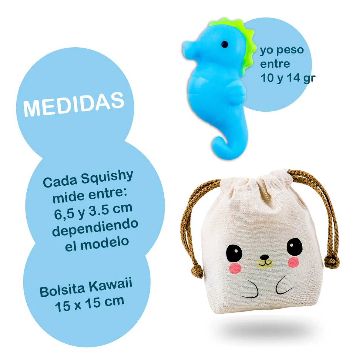 Squishy Mochi DADA TOYS PREMIUM con Bolsita Kawaii - 9 BICHITOS DE MAR - Image 6