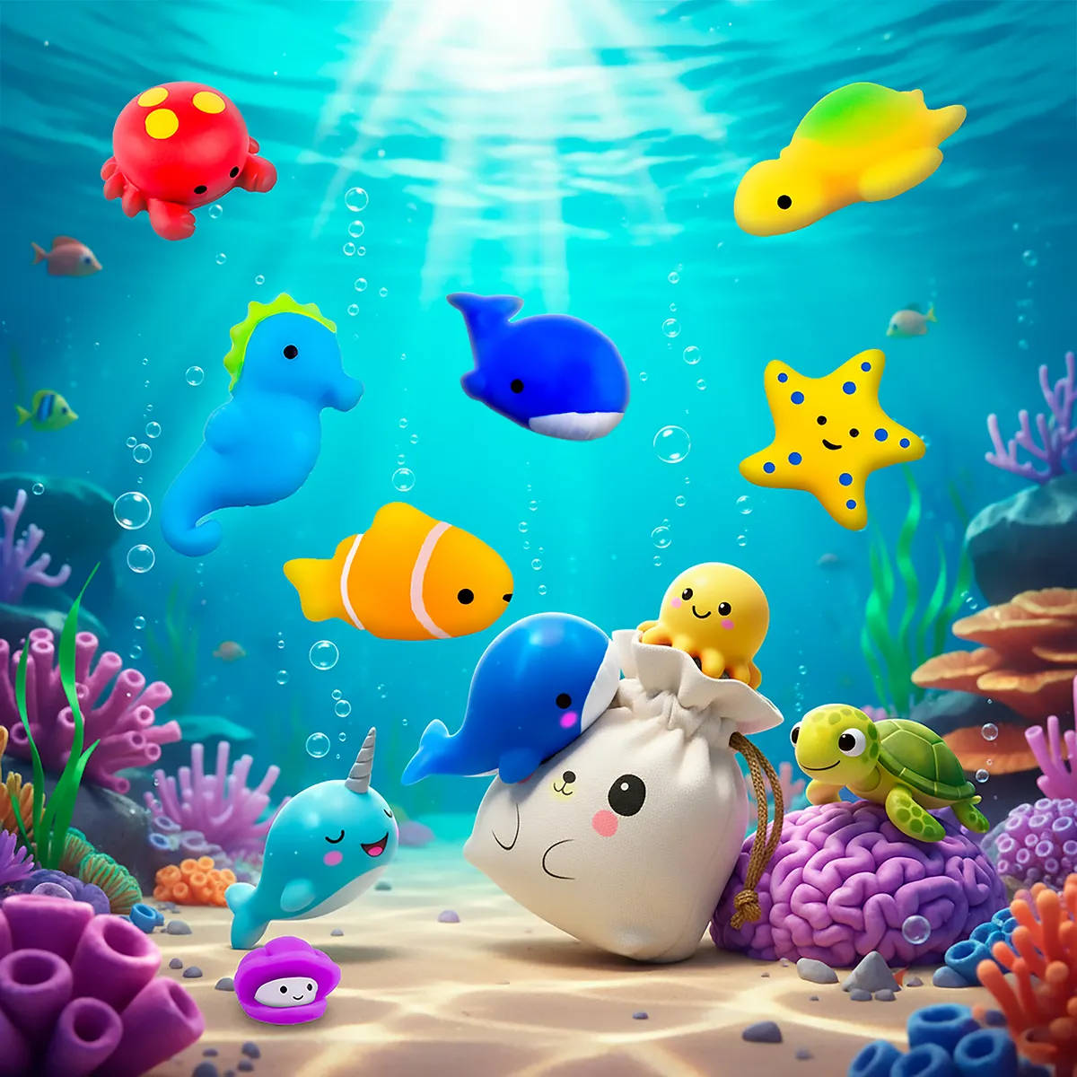 Squishy Mochi DADA TOYS PREMIUM con Bolsita Kawaii - 9 BICHITOS DE MAR - Image 7