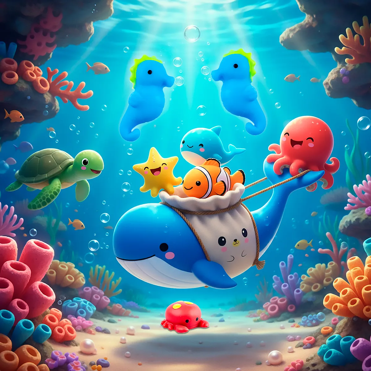 Squishy Mochi DADA TOYS PREMIUM con Bolsita Kawaii - 9 BICHITOS DE MAR - Image 9